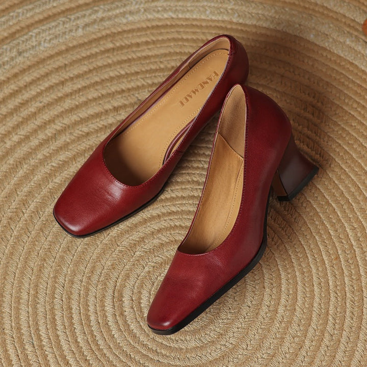 Oriel Leather Square Pumps