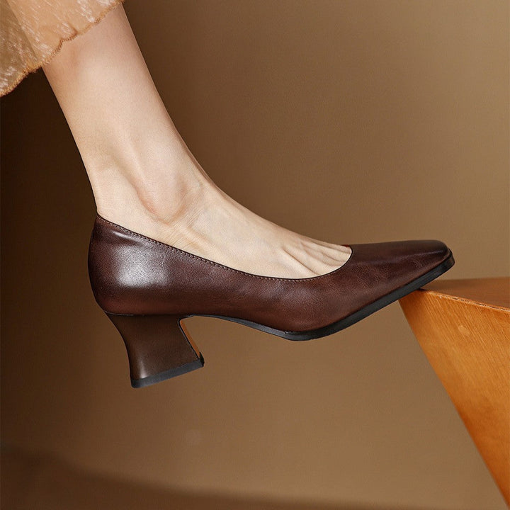 Oriel Leather Square Pumps