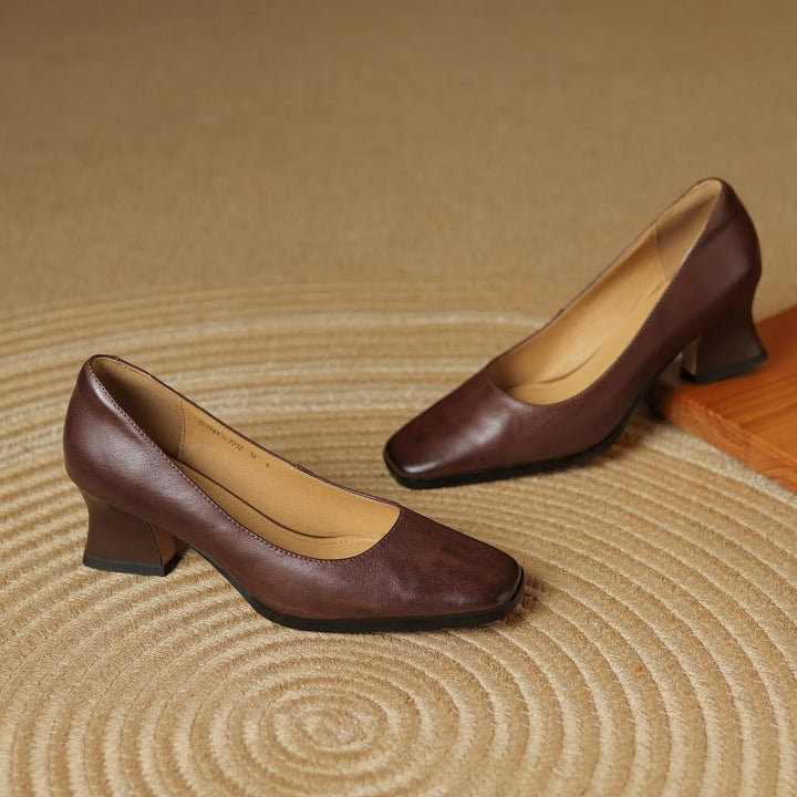 Oriel Leather Square Pumps