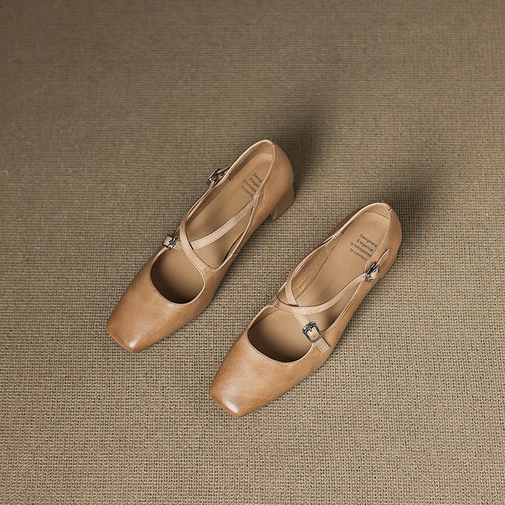 Marvane Leather Kitten Heels