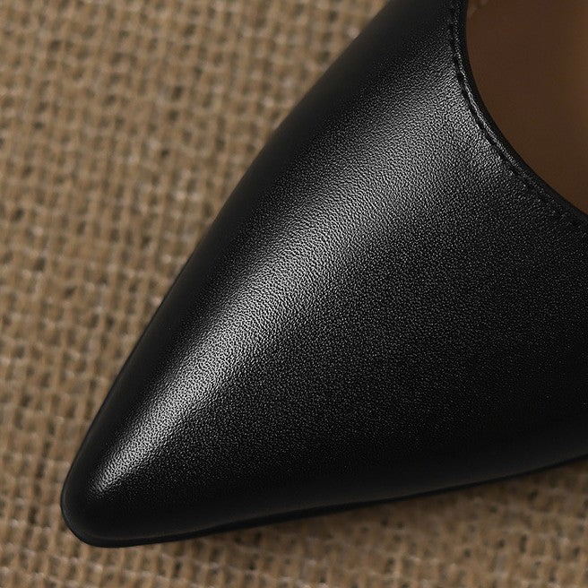 Calenne Leather Kitten Heels