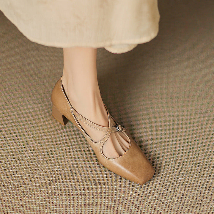 Marvane Leather Kitten Heels